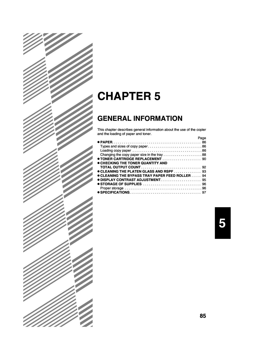 Sharp AR-M208 operation manual General Information, Chapter, Checking The Toner Quantity And 