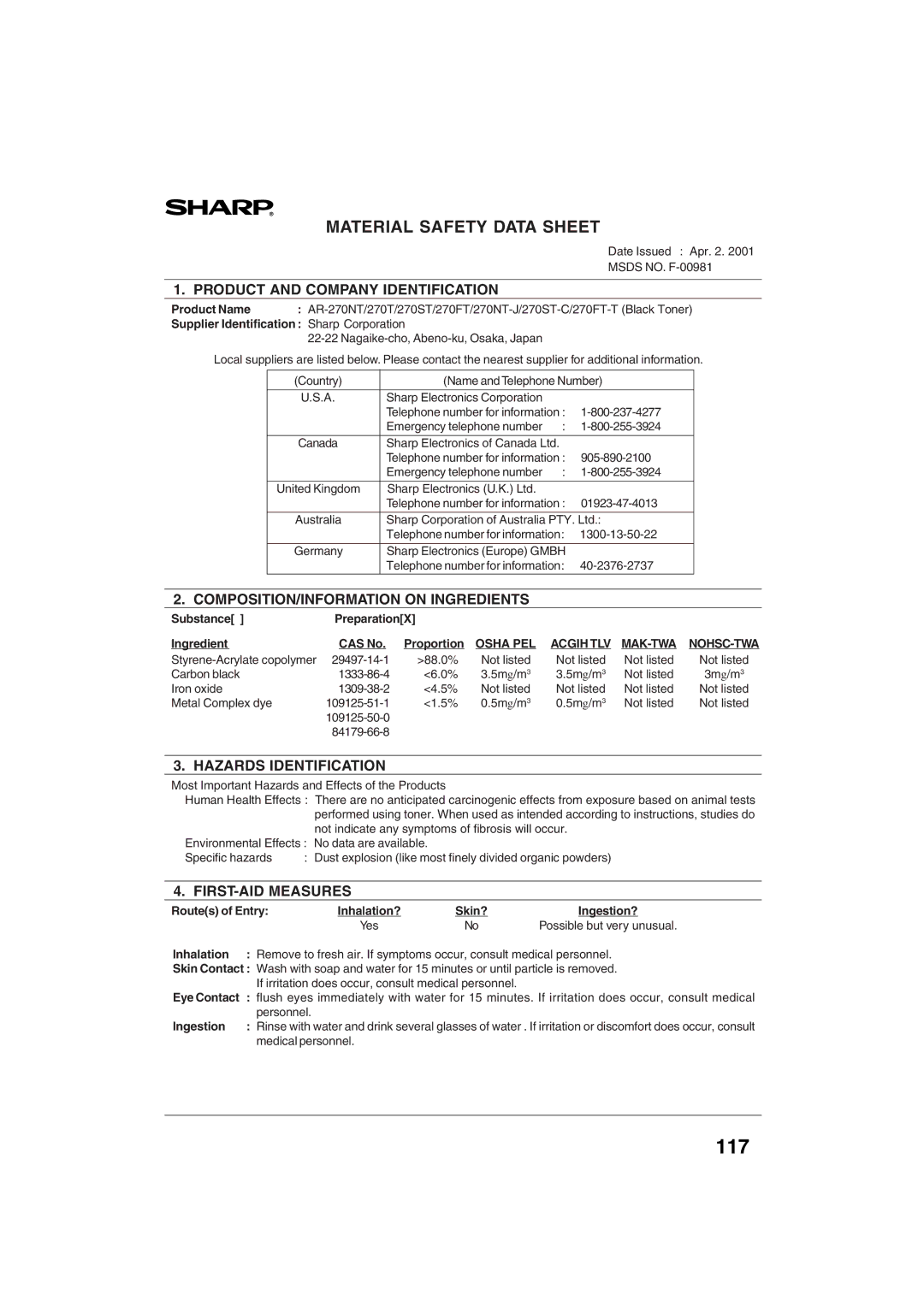 Sharp AR-M208 operation manual 117 