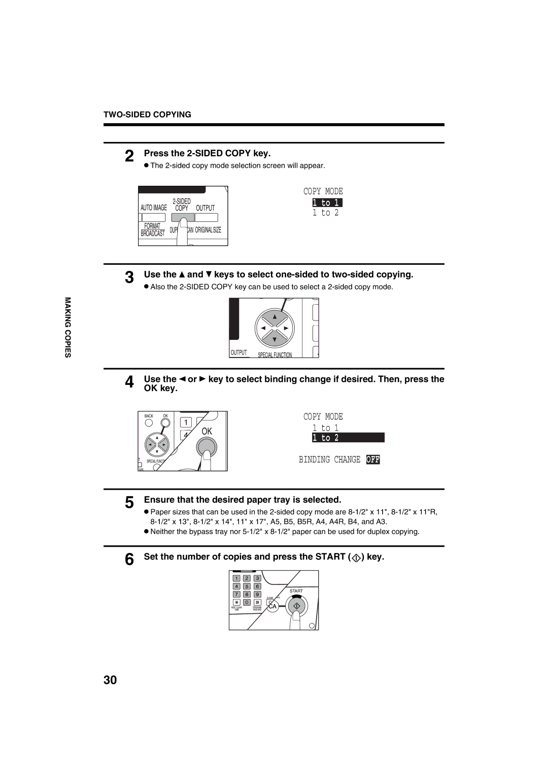 Sharp AR-M208 operation manual Copy Mode 