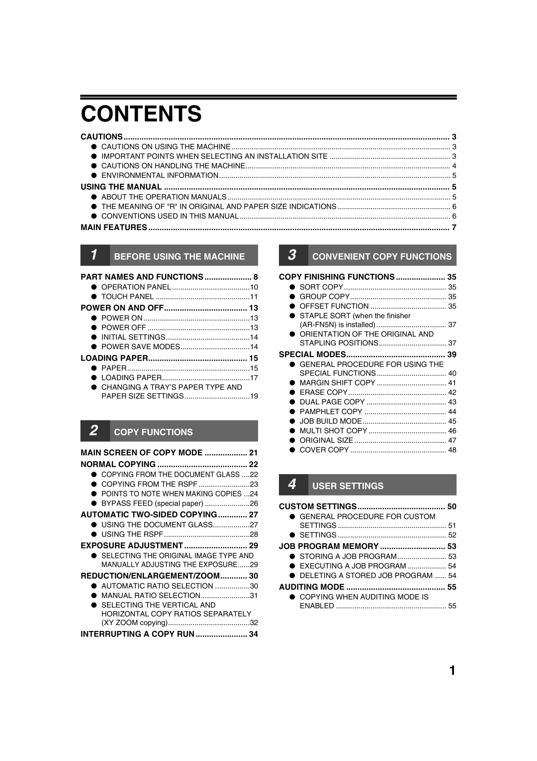 Sharp AR-M236, AR-M276 operation manual Contents 