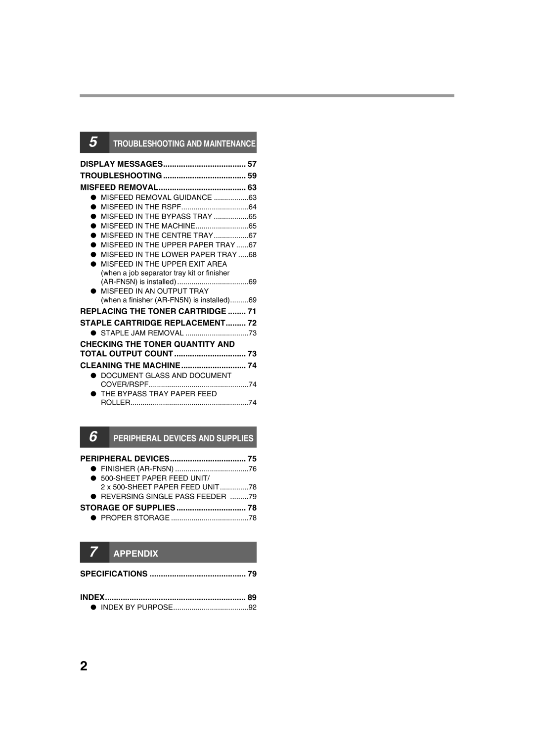 Sharp AR-M276, AR-M236 operation manual When a finisher AR-FN5N is installed, SHEET Paper Feed Unit 