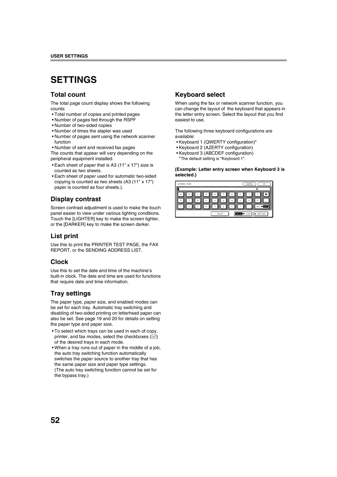 Sharp AR-M276, AR-M236 operation manual Settings 