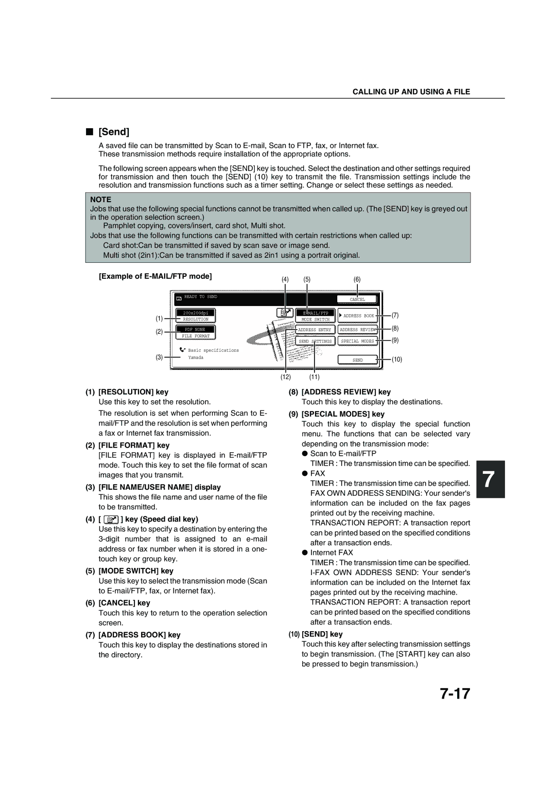 Sharp AR-M351U AR-M451U AR-M351N AR-M451N specifications Send 