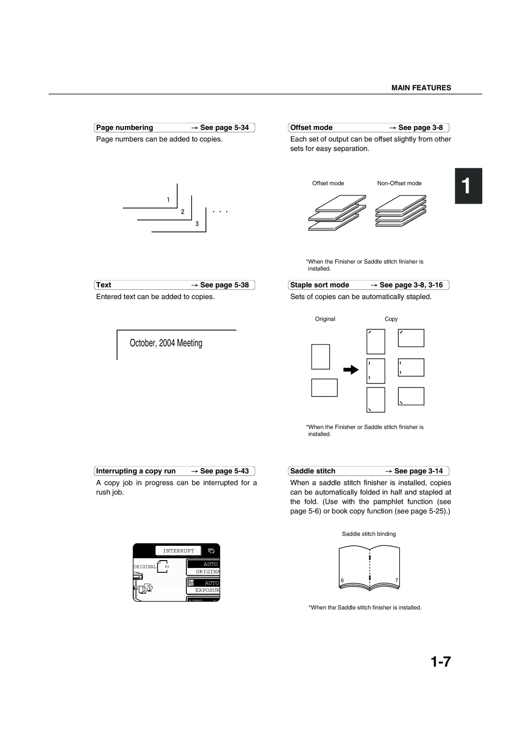 Sharp AR-M351U AR-M451U AR-M351N AR-M451N Interrupting a copy run, Copy job in progress can be interrupted for a rush job 