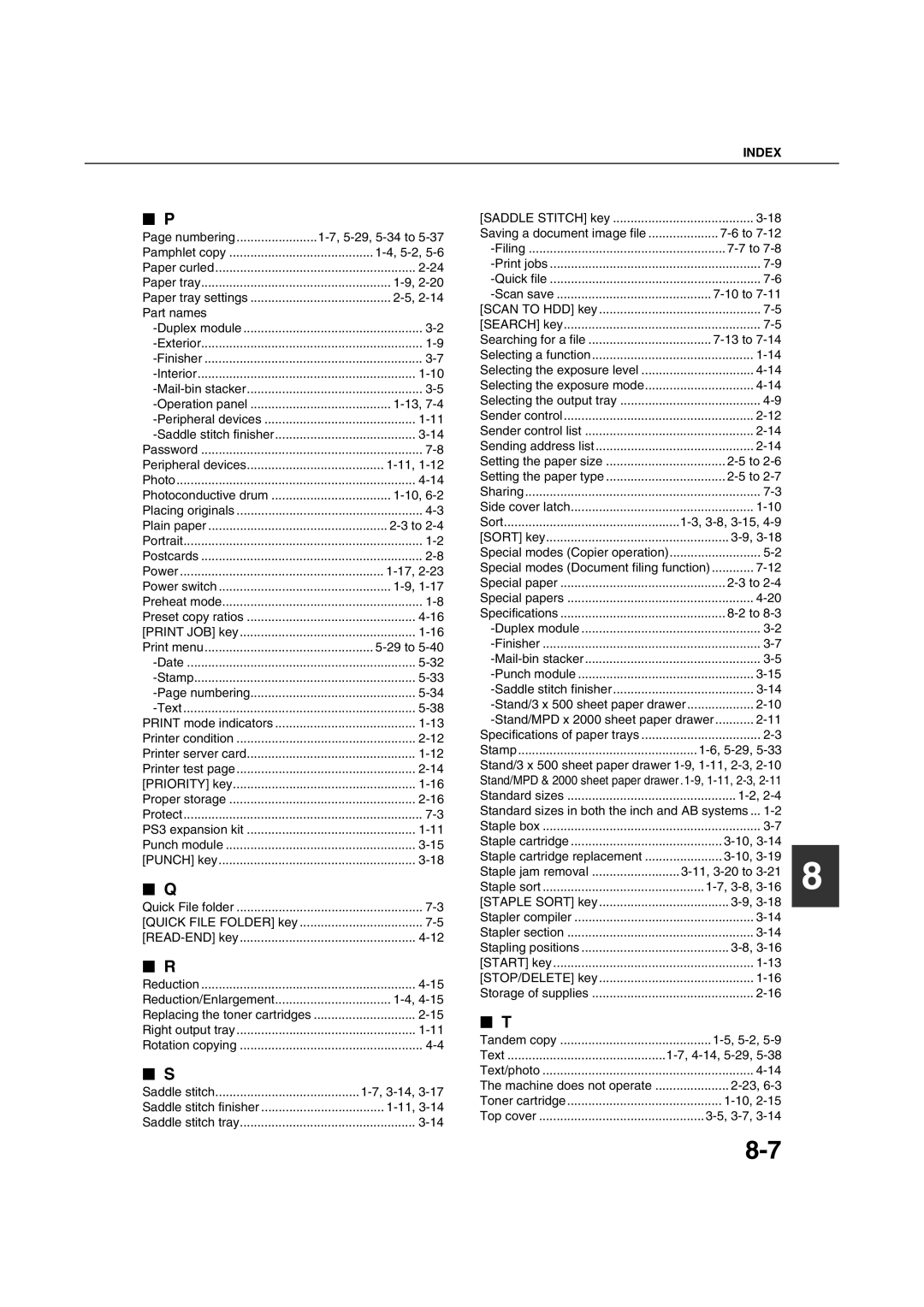 Sharp AR-M351U AR-M451U AR-M351N AR-M451N 5-29, 5-34 to, Part names, 29 to, Saving a document image file, 10 to, 13 to 