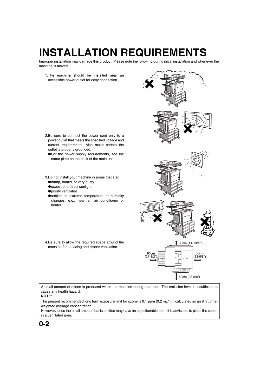 Sharp AR-M351U AR-M451U AR-M351N AR-M451N specifications Installation Requirements 