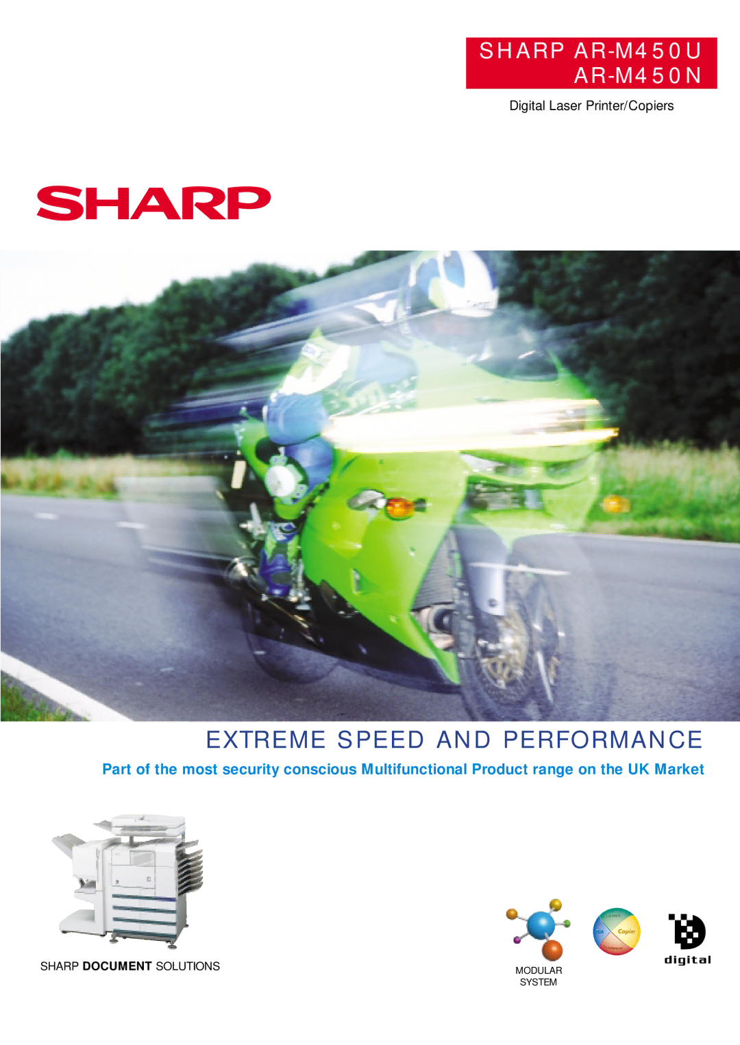 Sharp AR-M450N, AR-M450U manual Extreme Speed and Performance 