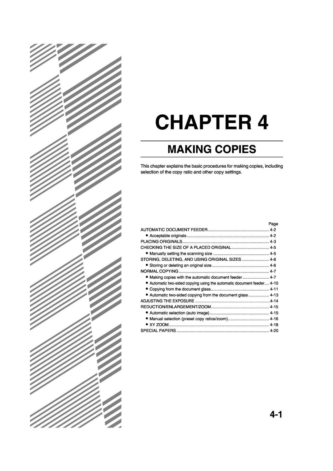 Sharp AR-M451N specifications Making Copies, Chapter 