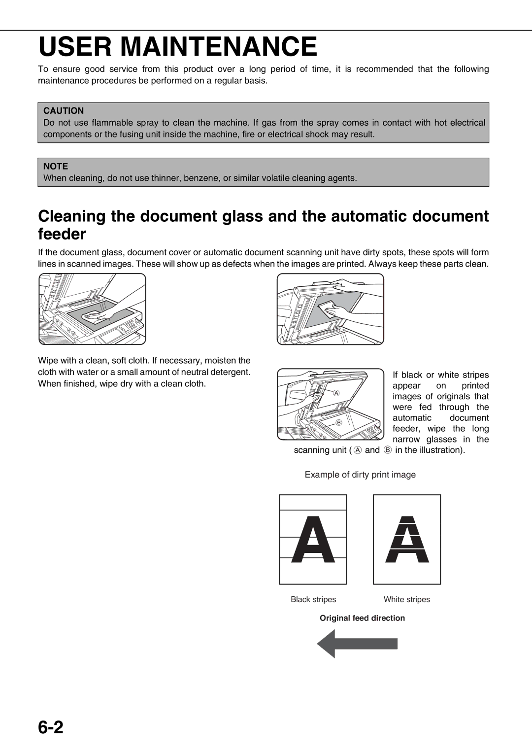 Sharp AR-M700U, AR-M550N, AR-M620N, AR-M700N, AR-M550U, AR-M620U specifications User Maintenance 