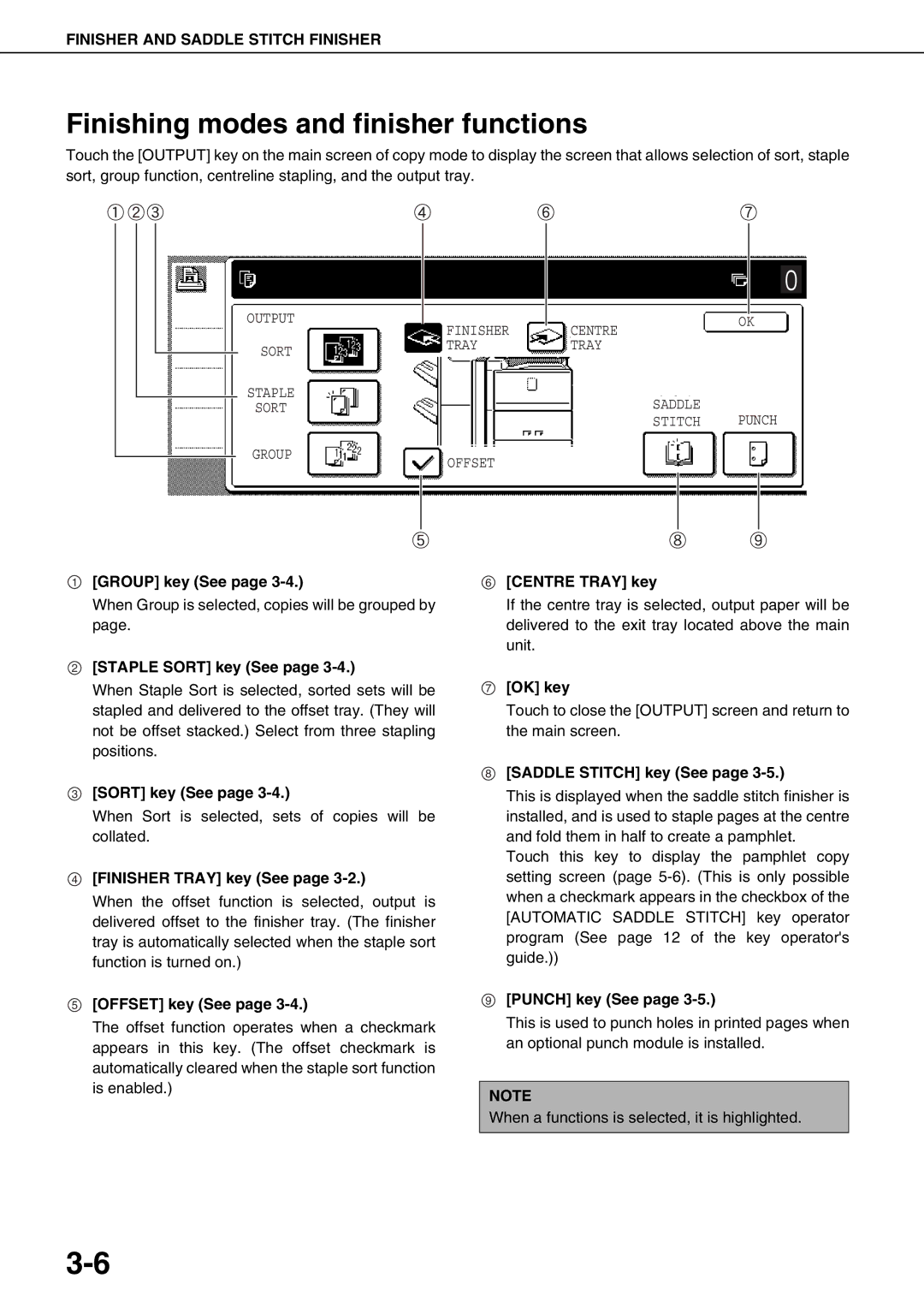 Sharp AR-M620N, AR-M700U, AR-M550N, AR-M700N, AR-M550U, AR-M620U specifications Finishing modes and finisher functions 