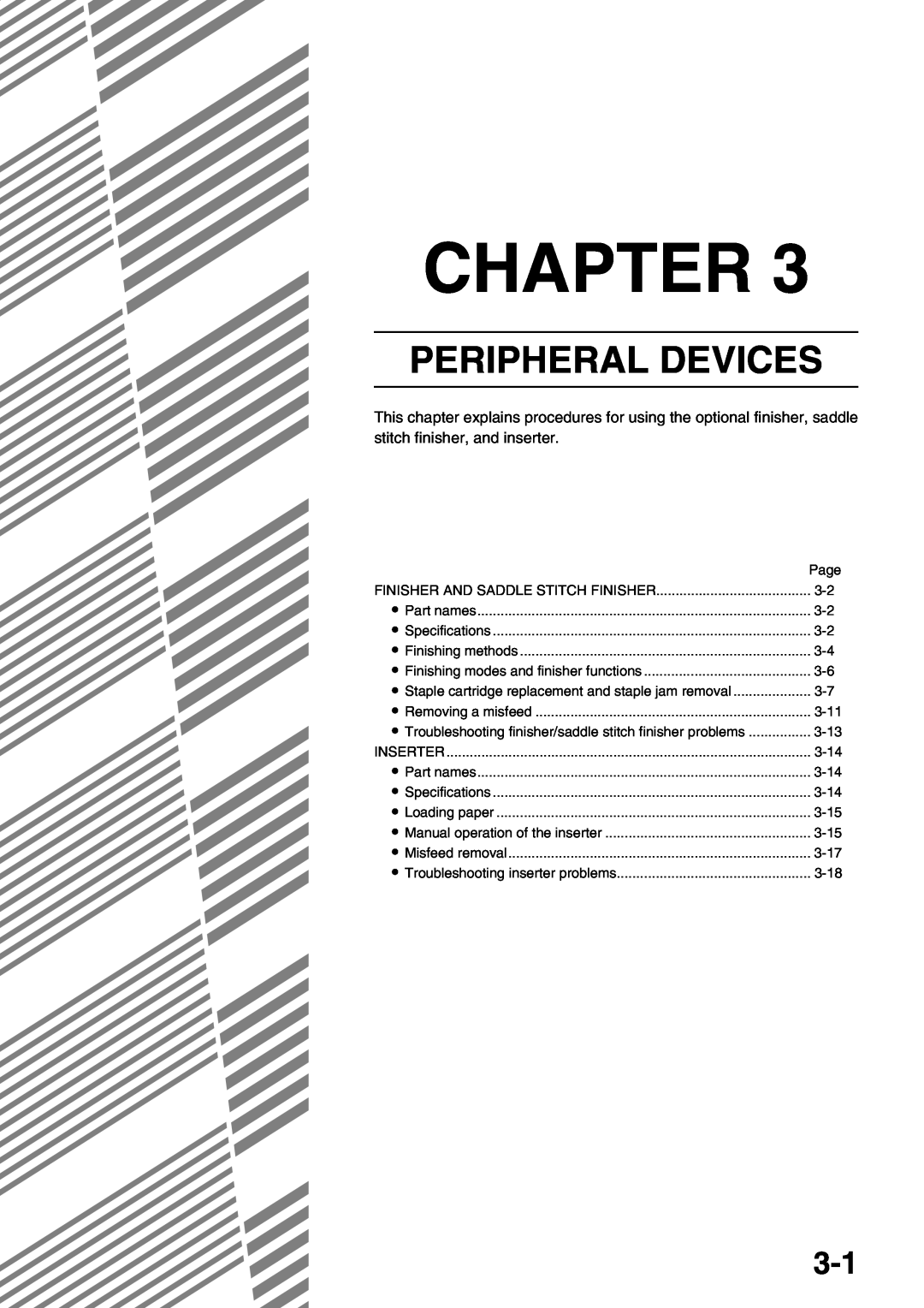 Sharp AR-M700N, AR-M700U, AR-M550N, AR-M620N, AR-M550U, AR-M620U specifications Peripheral Devices, Chapter 