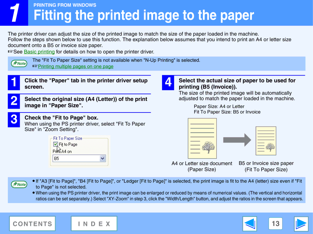 Sharp AR-NB2 A manual Fitting the printed image to the paper 