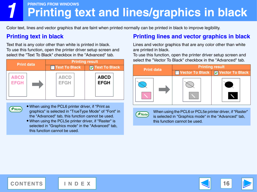 Sharp AR-NB2 A manual Printing text and lines/graphics in black, Printing text in black 