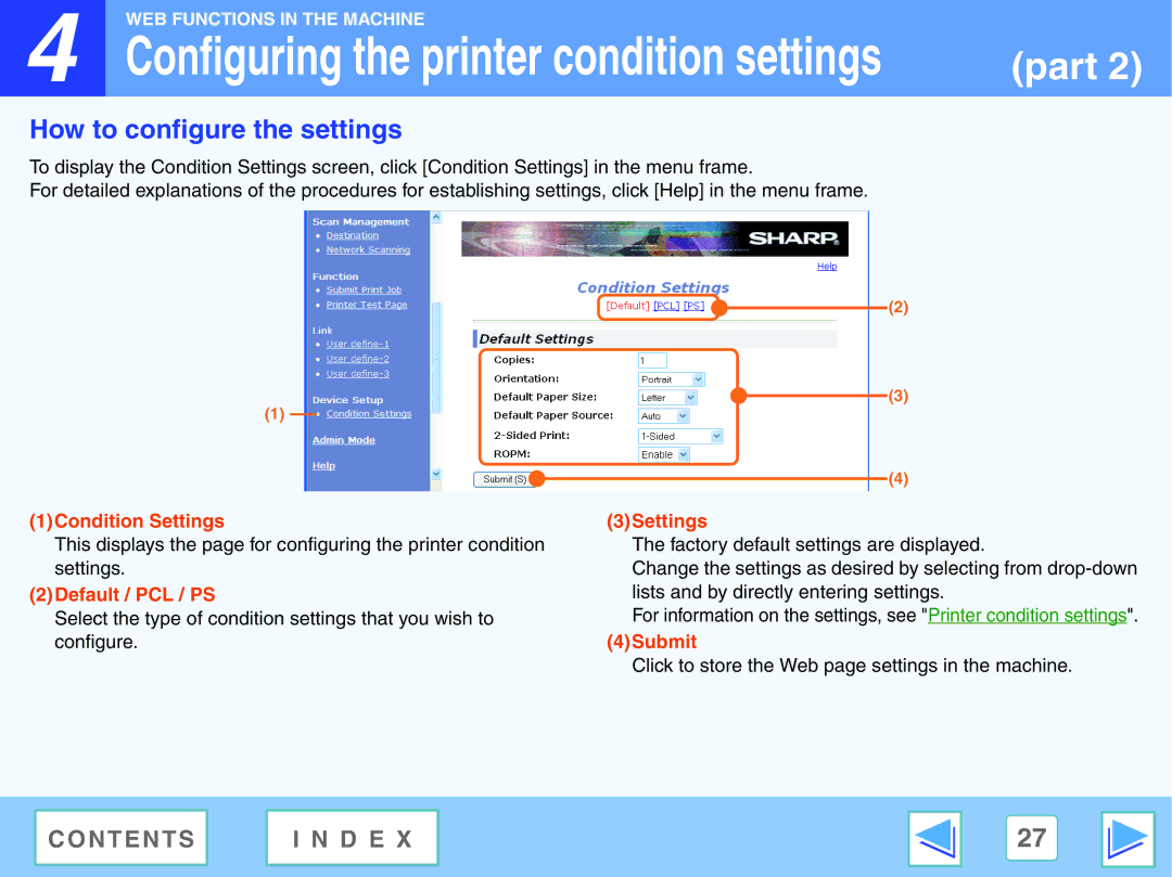 Sharp AR-NB2 A manual How to configure the settings, 3Settings 