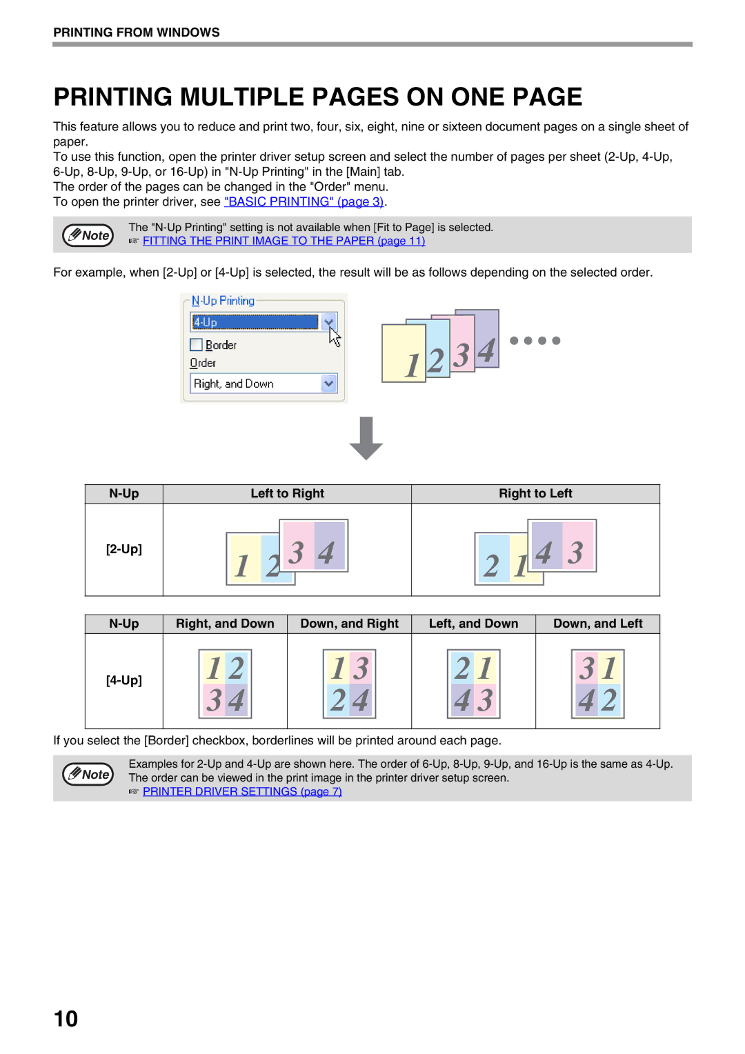 Sharp AR-NB3 operation manual Printing Multiple Pages on ONE 