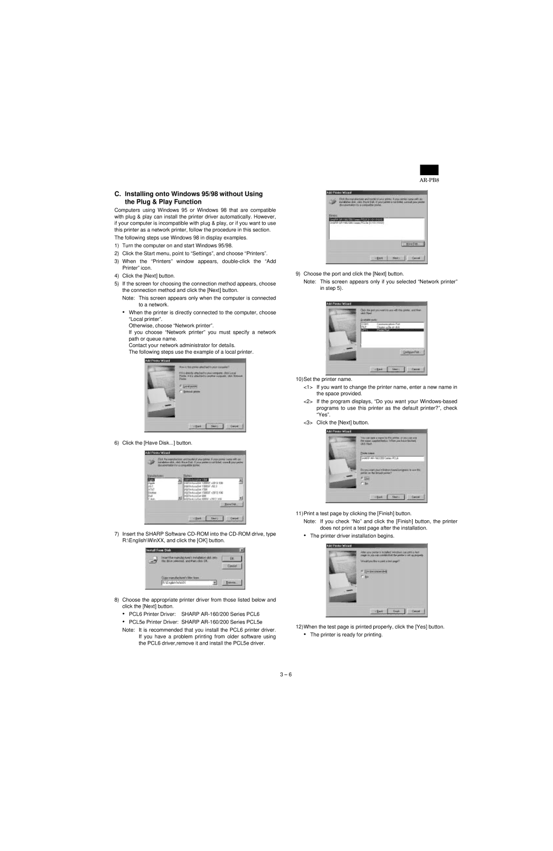 Sharp AR-PB8 specifications 