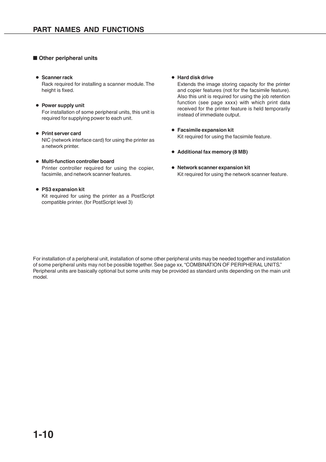 Sharp AR_M280, AR-350 operation manual Other peripheral units 