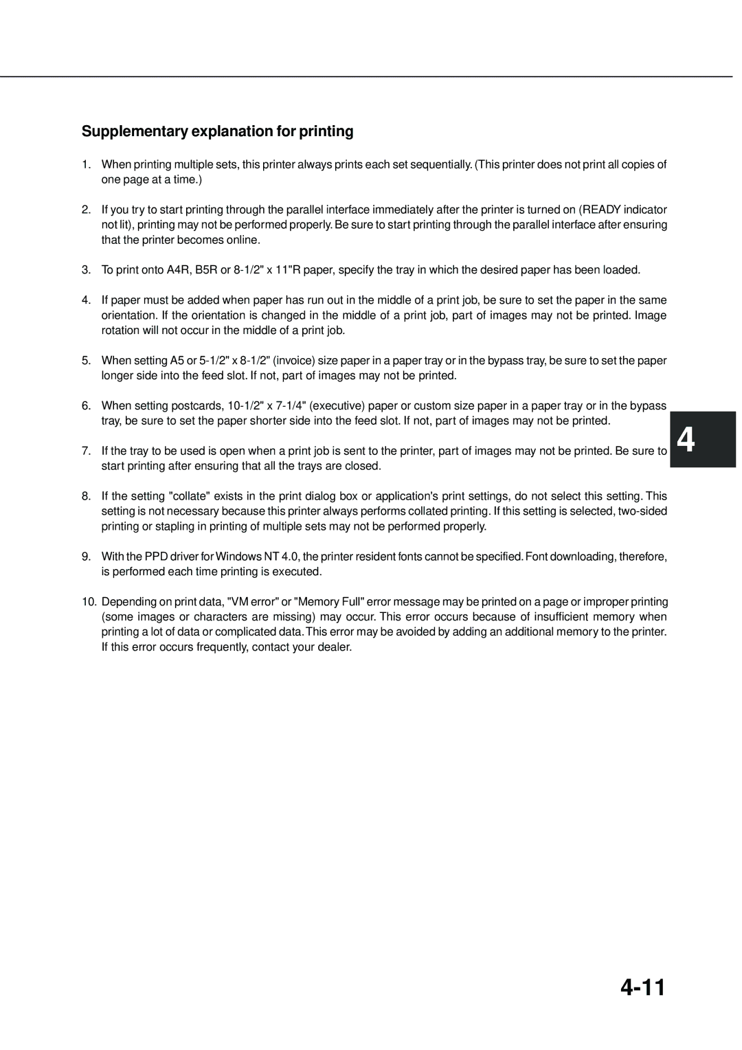 Sharp AR-350, AR_M280 operation manual Supplementary explanation for printing 