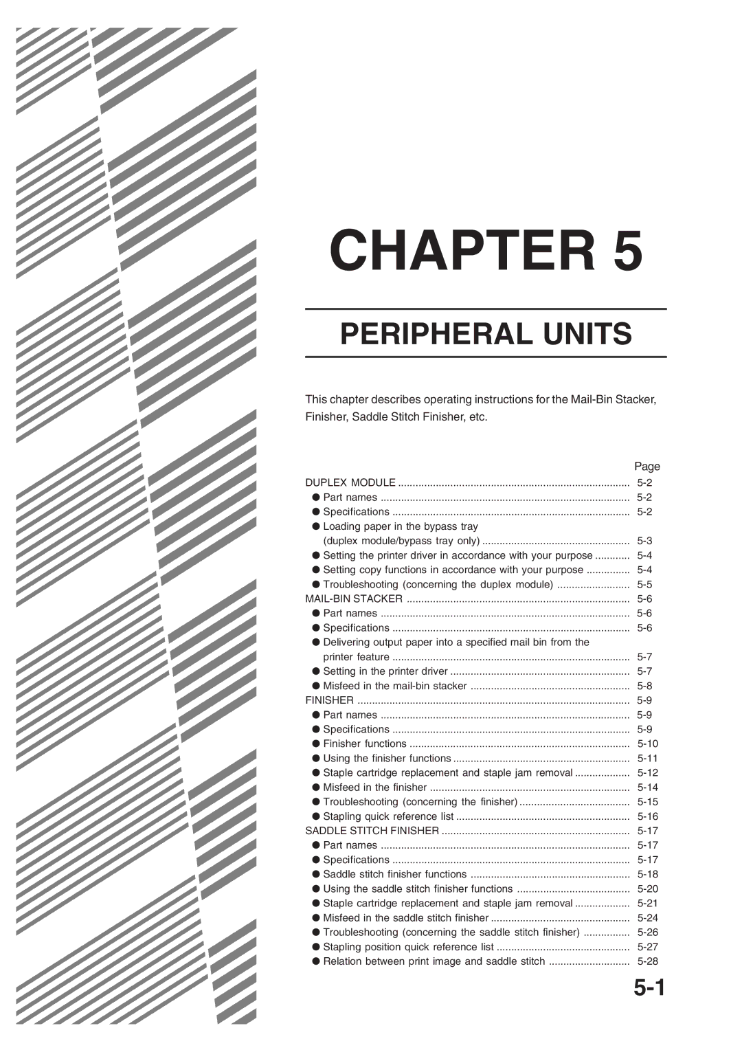 Sharp AR-350, AR_M280 operation manual Peripheral Units 