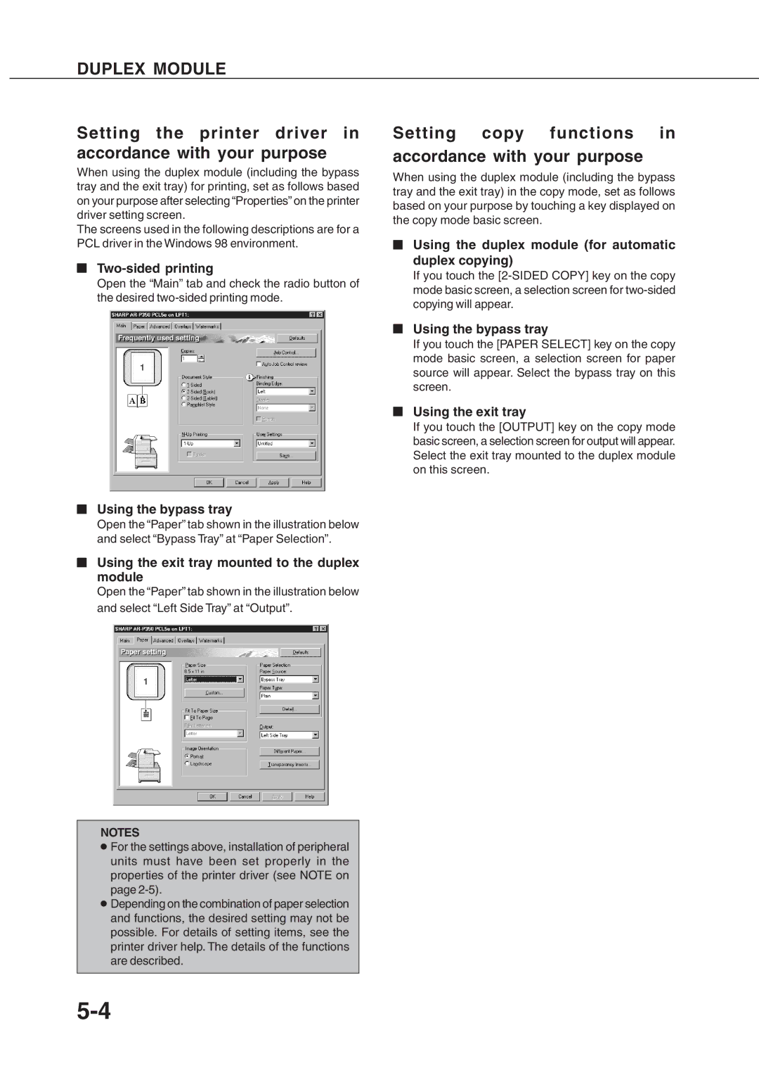 Sharp AR_M280, AR-350 operation manual Setting the printer driver in accordance with your purpose 