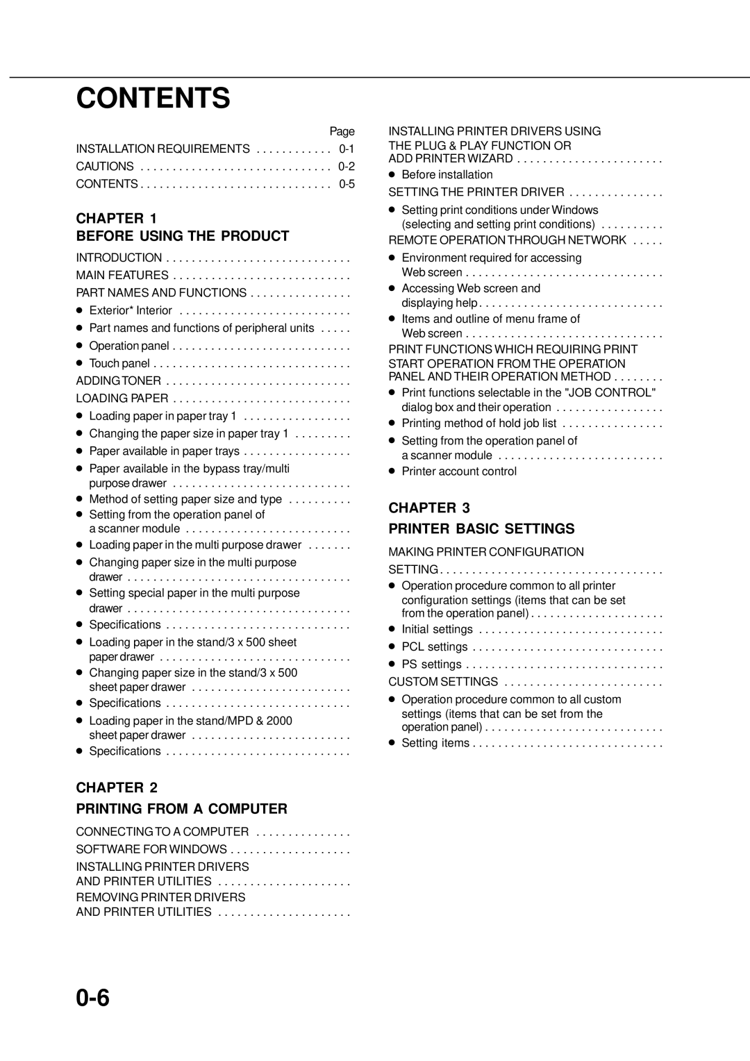 Sharp AR_M280, AR-350 operation manual Contents 