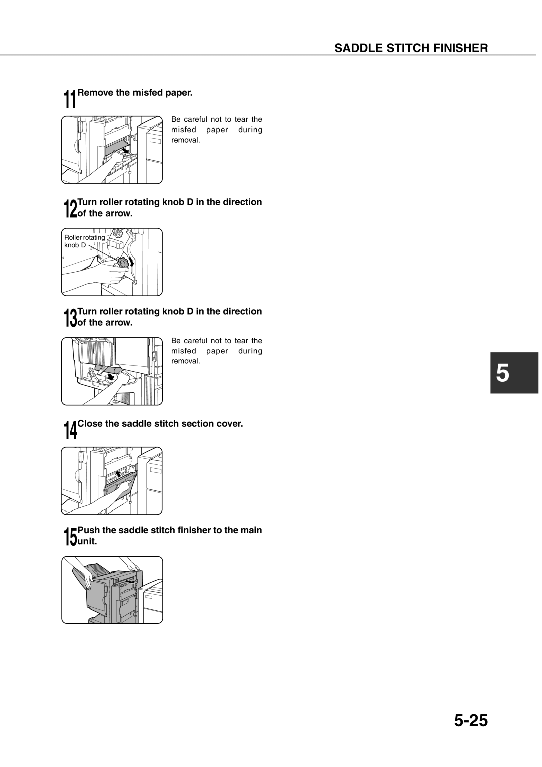 Sharp AR-350, AR_M280 11Remove the misfed paper, Turn roller rotating knob D in the direction 12of the arrow 