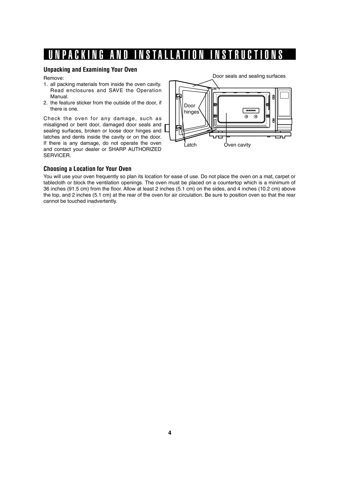 Sharp AX-1100S, AX-1100R operation manual P a C K I N G a N D Installation I N S T R U C T I O N S 