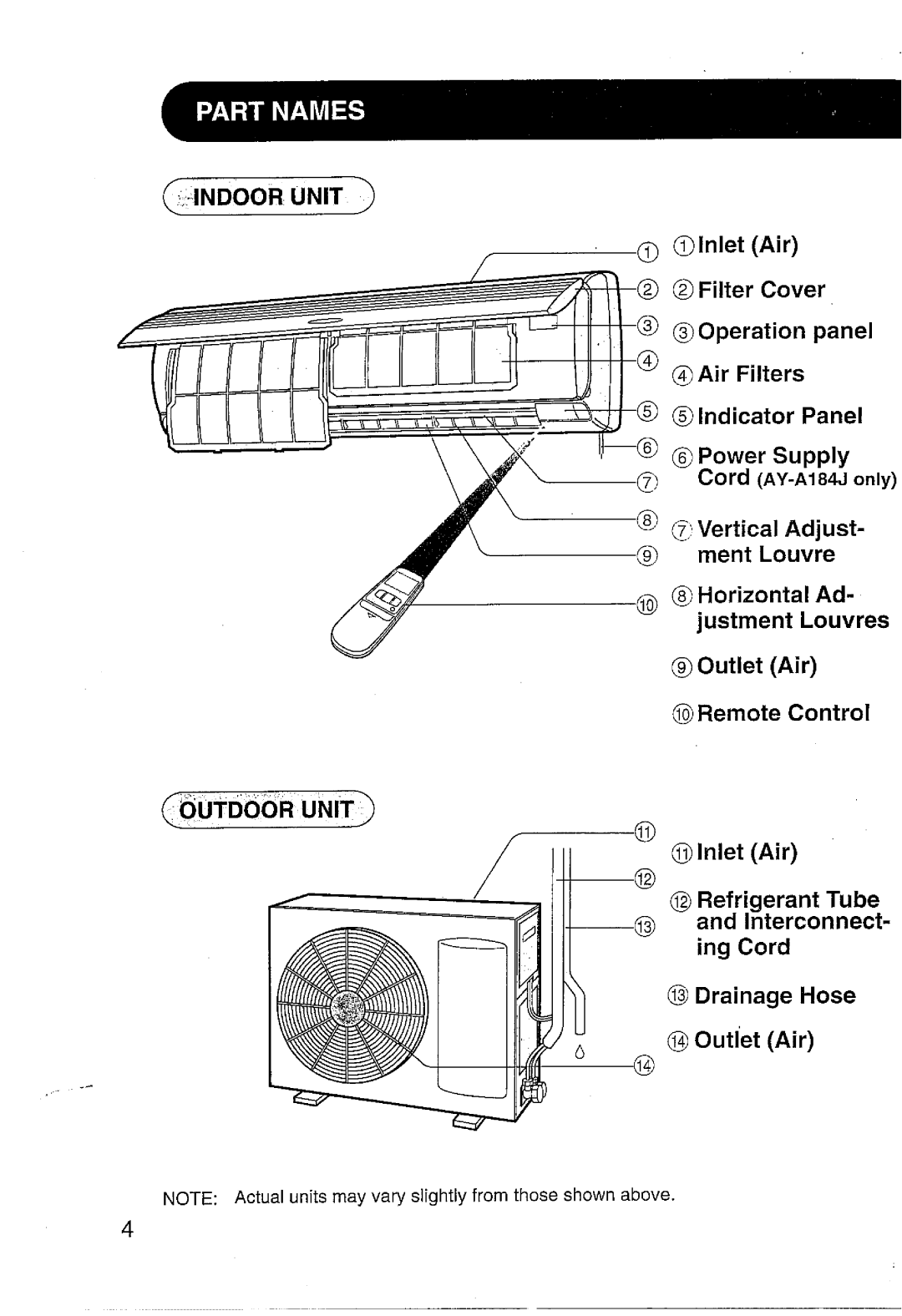 Sharp AY-A244J, AY-A184J, AE-A184J, AE-A244J manual 