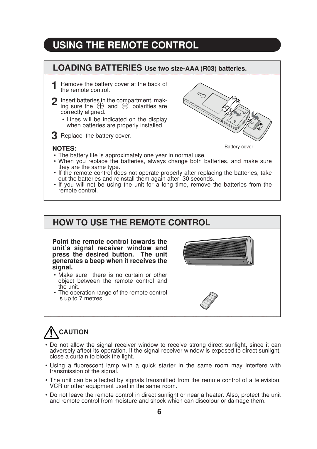 Sharp AY-AP09DJ, AE-A09DJ operation manual Using the Remote Control, HOW to USE the Remote Control 