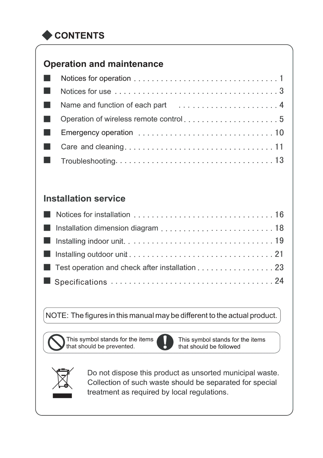 Sharp AE-X12LCJ, AY-X18LCJ, AY-X09LCJ, AY-X12LCJ, AE-X18LCJ, AE-X09LCJ operation manual Specifications 