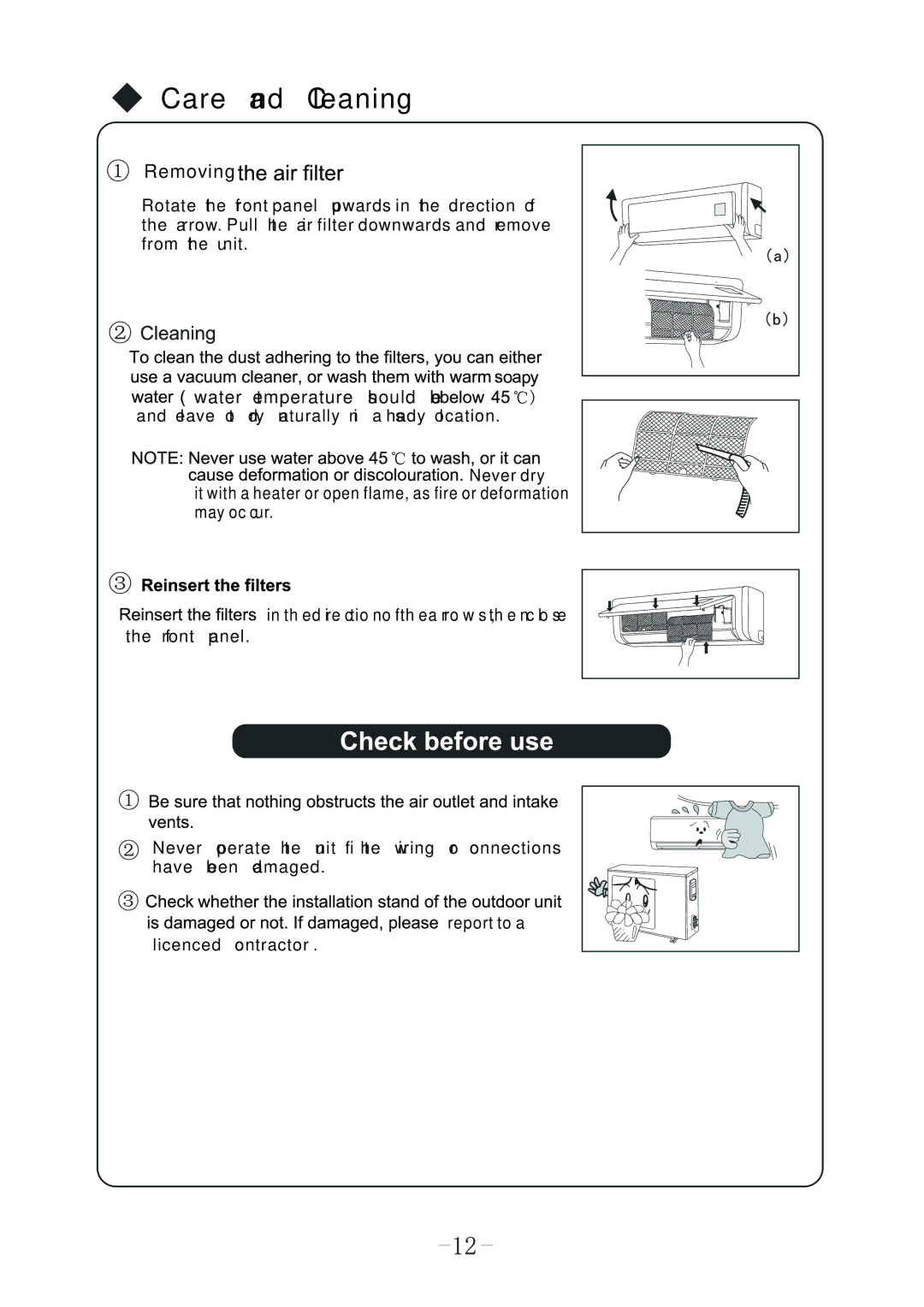 Sharp AE-X24LCJ, AY-X24LCJ operation manual Removing 