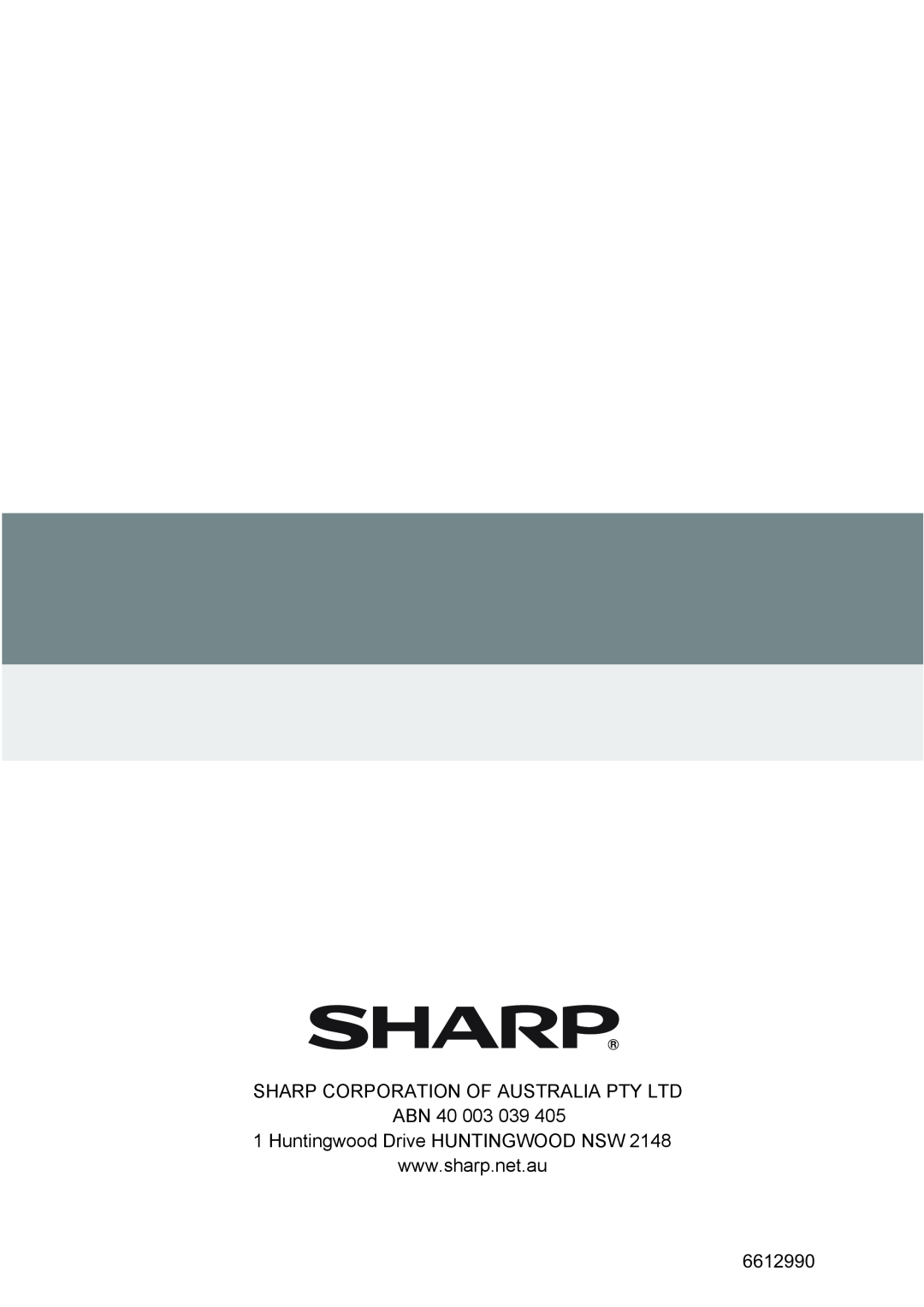 Sharp AY-X24LCJ, AE-X24LCJ operation manual 6612990 