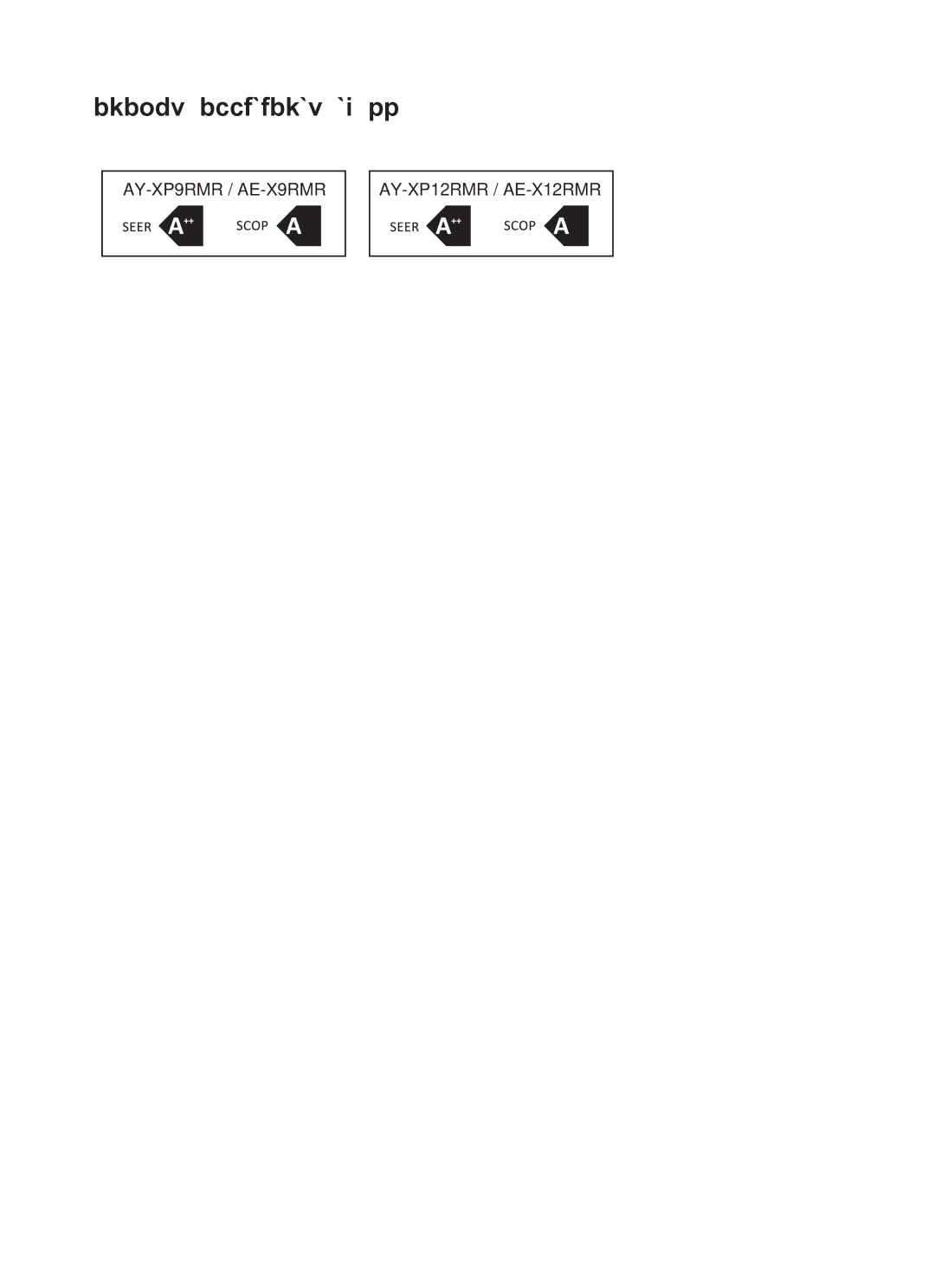 Sharp AE-X12RMR, AY-XP12RMR, AY-XP9RMR, AE-X9RMR operation manual Energy Efficiency Class 