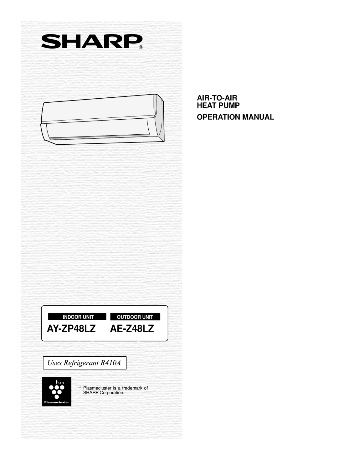 Sharp operation manual AY-ZP48LZ AE-Z48LZ 