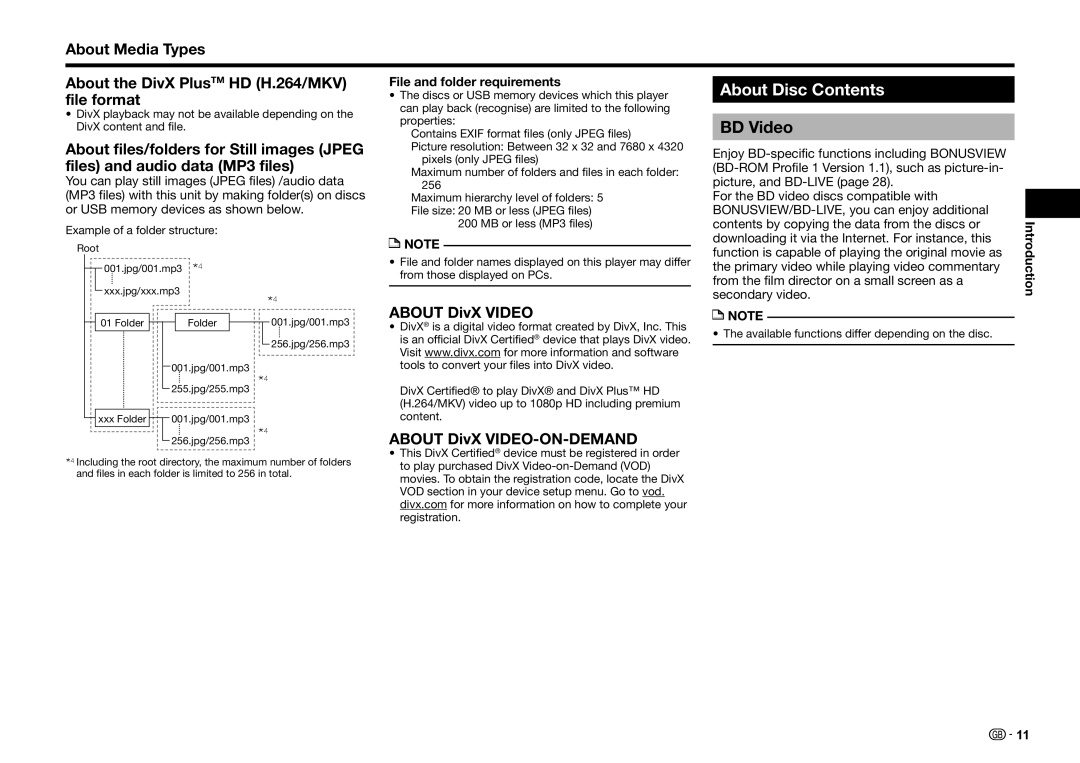 Sharp BD-HP25S operation manual About Disc Contents 