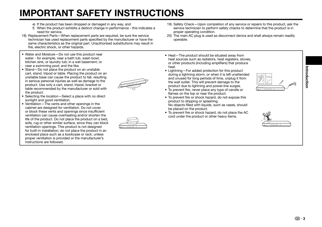 Sharp BD-HP25S operation manual Introduction 