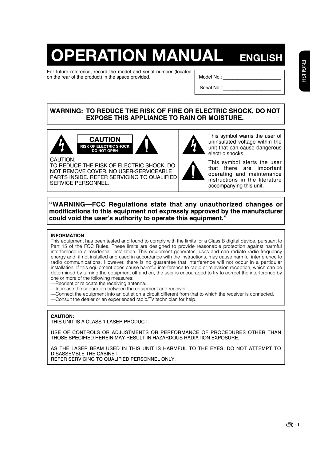 Sharp BD-HP50U operation manual Introduction 