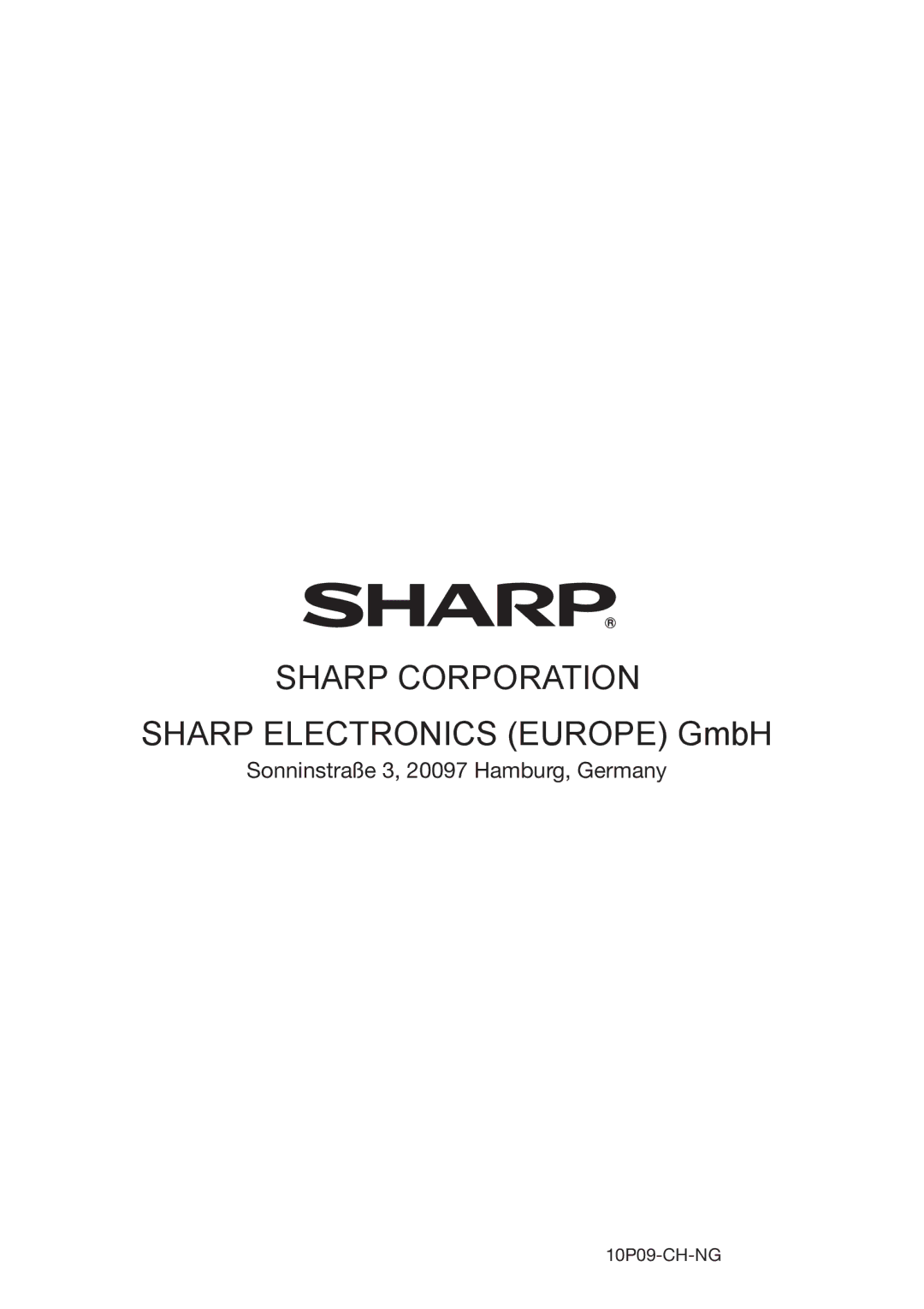 Sharp BD-HP90S operation manual Sharp Corporation 