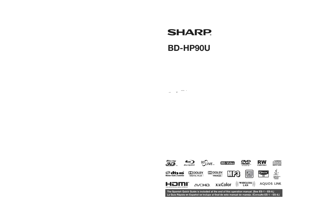 Sharp BD-HP90U operation manual 