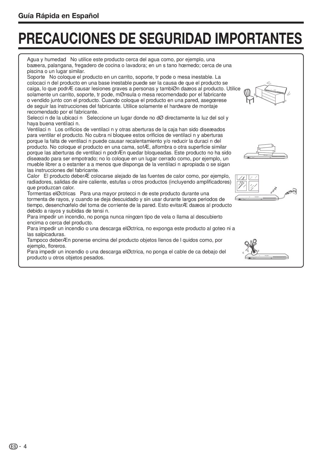 Sharp BD-HP90U operation manual Precauciones DE Seguridad Importantes 