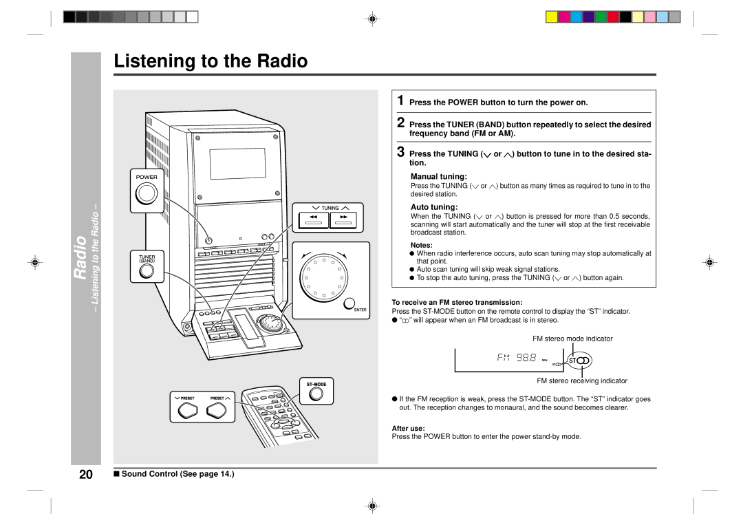 Sharp CD-CH1500 operation manual Listening to the Radio, Auto tuning 