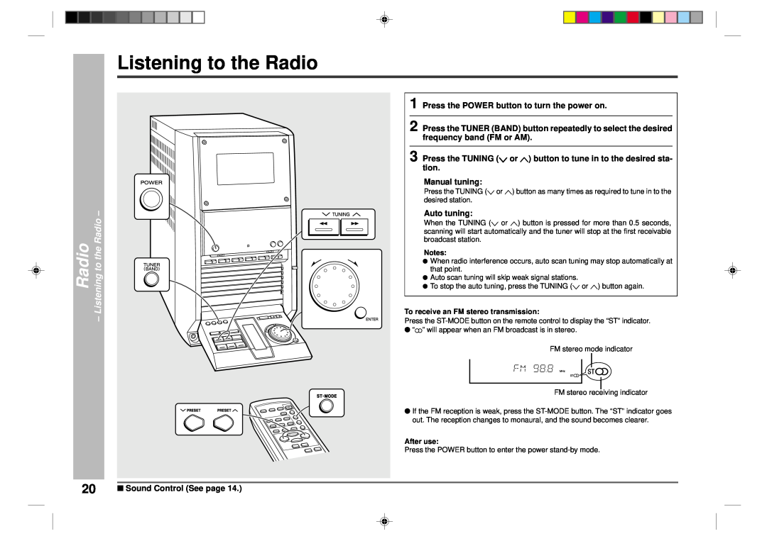 Sharp CD-CH1500 operation manual Listening to the Radio 