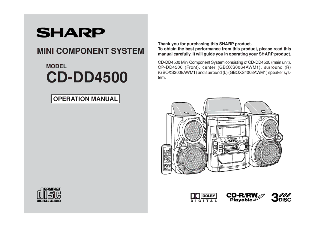 Sharp CD-DD4500 operation manual 