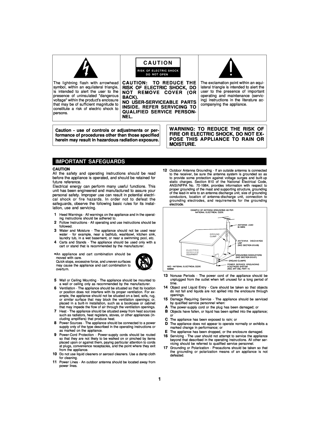 Sharp CD-PC3500 operation manual C A U T I O N, Important Safeguards 