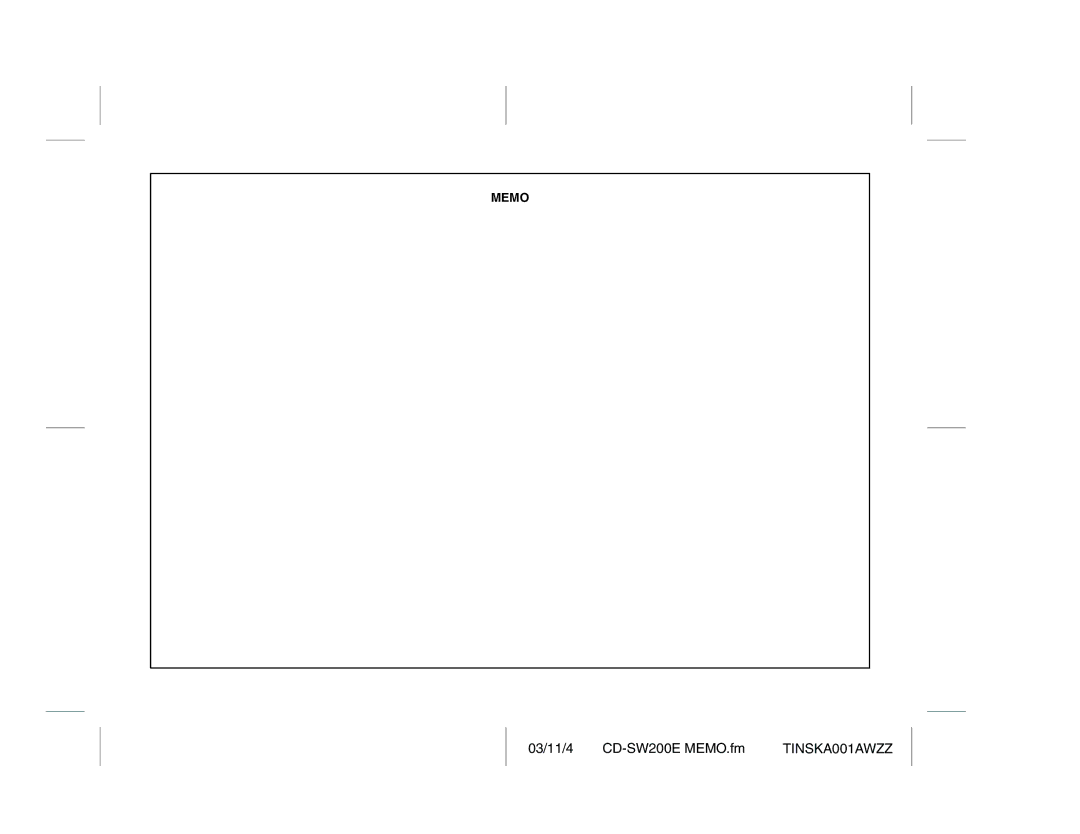 Sharp CD-SW200E operation manual TINSKA001AWZZ 