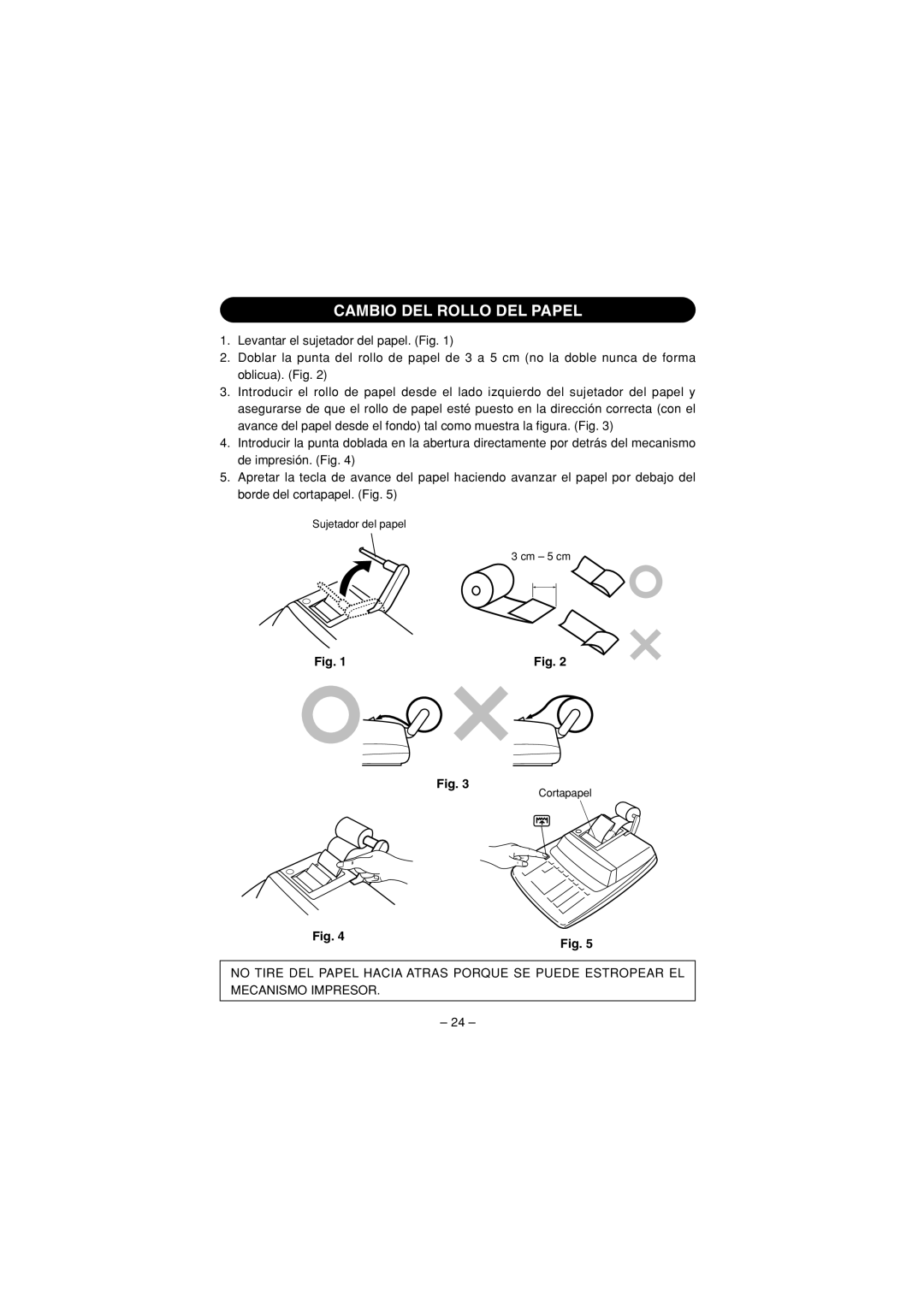 Sharp CS-2194H, CS-1194H operation manual Cambio DEL Rollo DEL Papel 