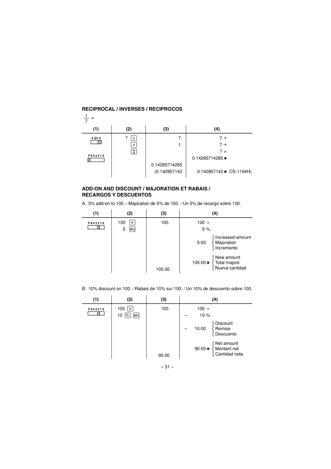 Sharp CS-1194H, CS-2194H operation manual 100 