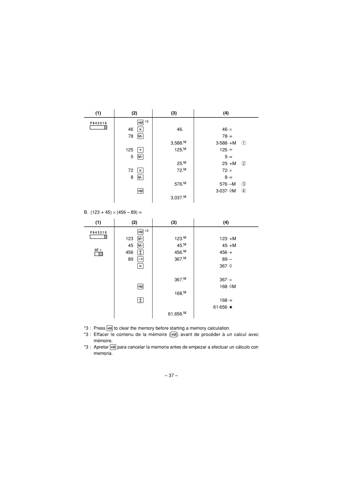 Sharp CS-1194H, CS-2194H operation manual 123 + 45 ⋅ 456 89 = 