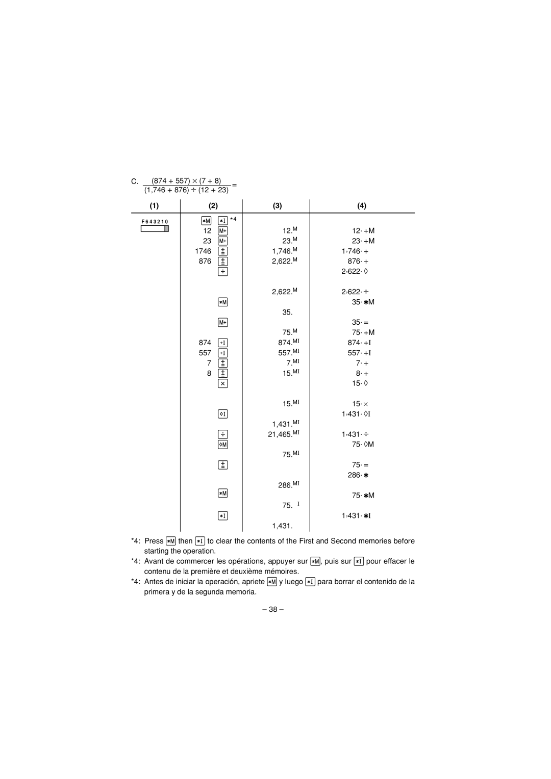 Sharp CS-2194H, CS-1194H operation manual 874 + 557 ⋅ 7 + 746 + 