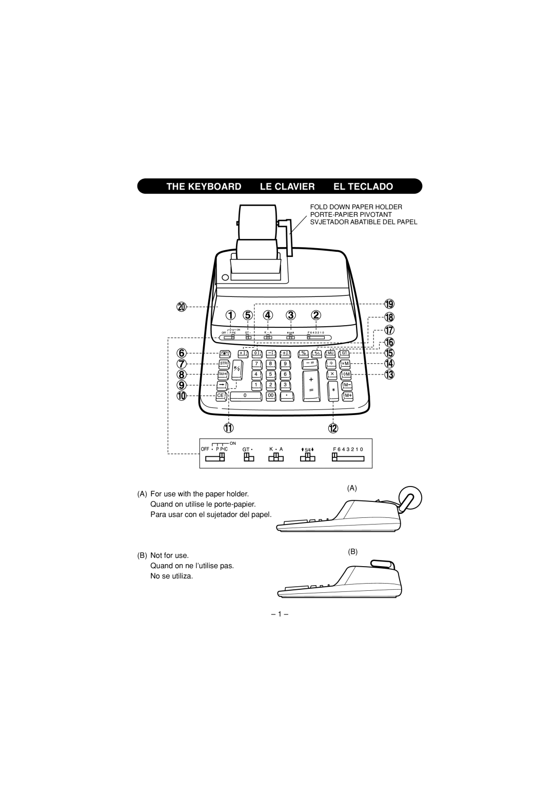 Sharp CS-2635H operation manual Keyboard LE Clavier EL Teclado 